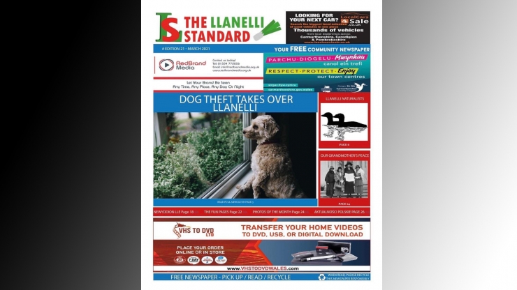 On the front page of Llanelli Standard again this month